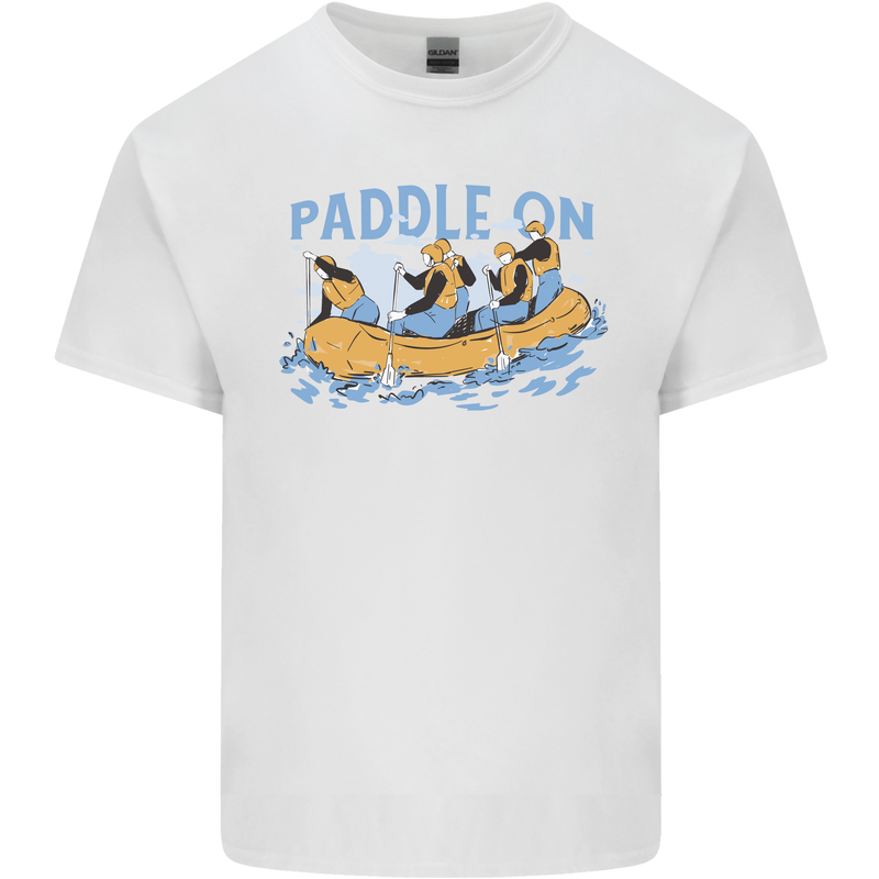 White Water Rafting Paddle On Whitewater Mens Cotton T-Shirt Tee Top White
