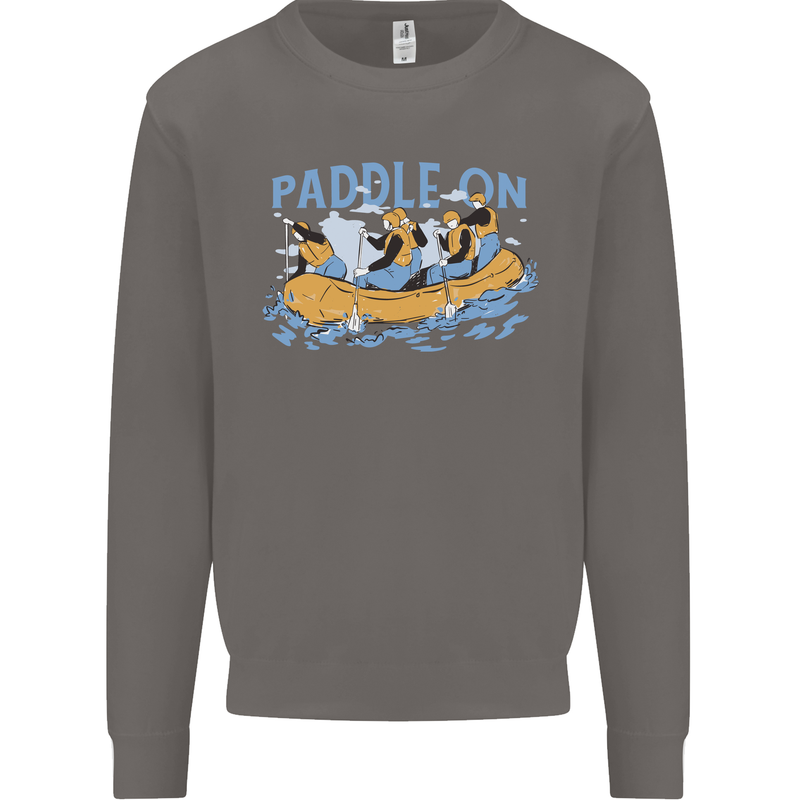White Water Rafting Paddle On Whitewater Mens Sweatshirt Jumper Charcoal