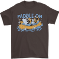 White Water Rafting Paddle On Whitewater Mens T-Shirt 100% Cotton Dark Chocolate