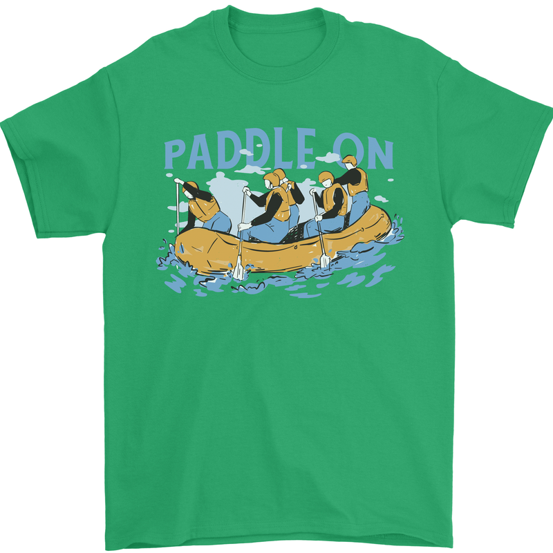 White Water Rafting Paddle On Whitewater Mens T-Shirt 100% Cotton Irish Green