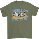 White Water Rafting Paddle On Whitewater Mens T-Shirt 100% Cotton Military Green