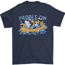 White Water Rafting Paddle On Whitewater Mens T-Shirt 100% Cotton Navy Blue