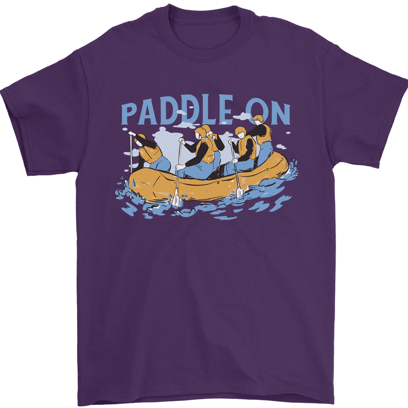 White Water Rafting Paddle On Whitewater Mens T-Shirt 100% Cotton Purple