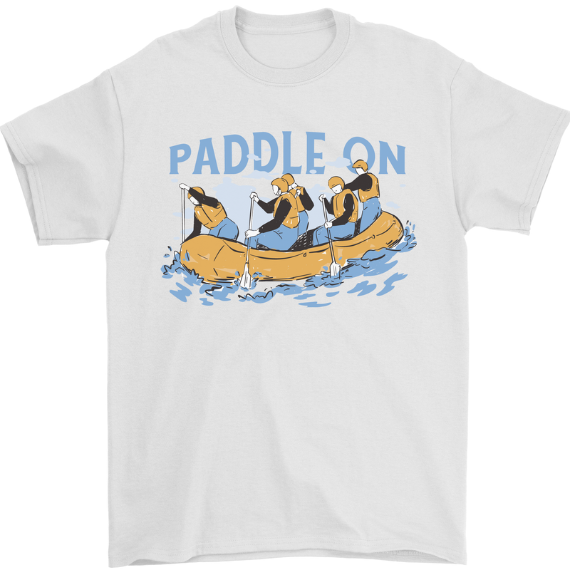 White Water Rafting Paddle On Whitewater Mens T-Shirt 100% Cotton White