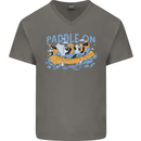 White Water Rafting Paddle On Whitewater Mens V-Neck Cotton T-Shirt Charcoal