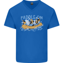 White Water Rafting Paddle On Whitewater Mens V-Neck Cotton T-Shirt Royal Blue