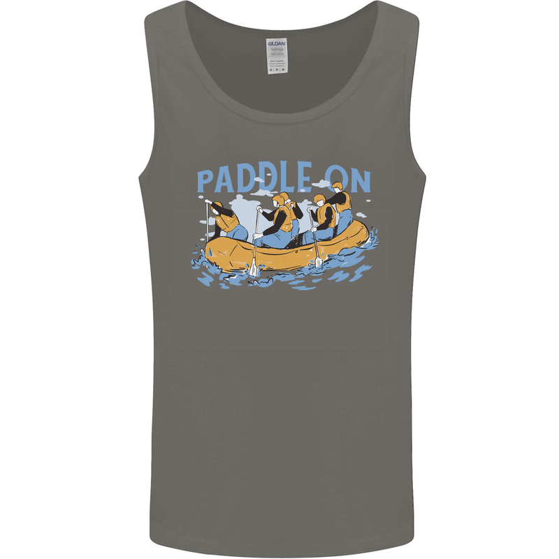 White Water Rafting Paddle On Whitewater Mens Vest Tank Top Charcoal