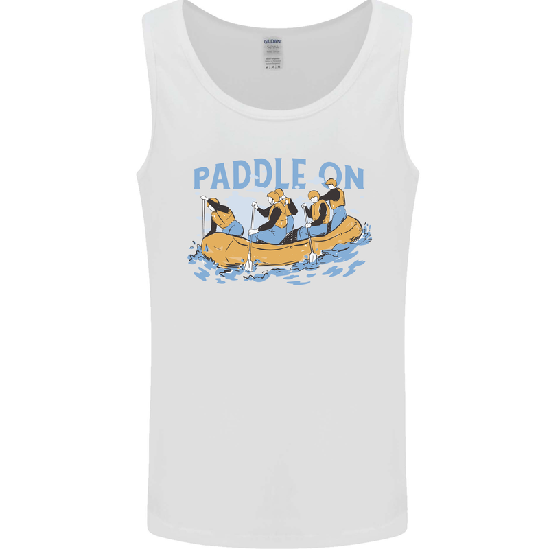 White Water Rafting Paddle On Whitewater Mens Vest Tank Top White