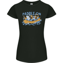 White Water Rafting Paddle On Whitewater Womens Petite Cut T-Shirt Black