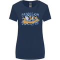 White Water Rafting Paddle On Whitewater Womens Wider Cut T-Shirt Navy Blue