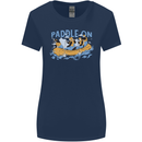 White Water Rafting Paddle On Whitewater Womens Wider Cut T-Shirt Navy Blue