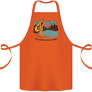 White Water Rafting Whitewater Rapids Calling Cotton Apron 100% Organic Orange