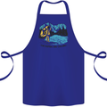 White Water Rafting Whitewater Rapids Calling Cotton Apron 100% Organic Royal Blue