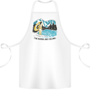 White Water Rafting Whitewater Rapids Calling Cotton Apron 100% Organic White