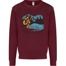 White Water Rafting Whitewater Rapids Calling Kids Sweatshirt Jumper Maroon