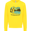 White Water Rafting Whitewater Rapids Calling Kids Sweatshirt Jumper Yellow