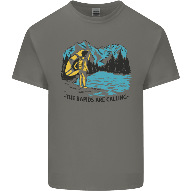 White Water Rafting Whitewater Rapids Calling Kids T-Shirt Childrens Charcoal