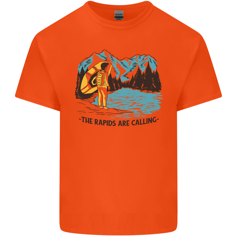 White Water Rafting Whitewater Rapids Calling Kids T-Shirt Childrens Orange