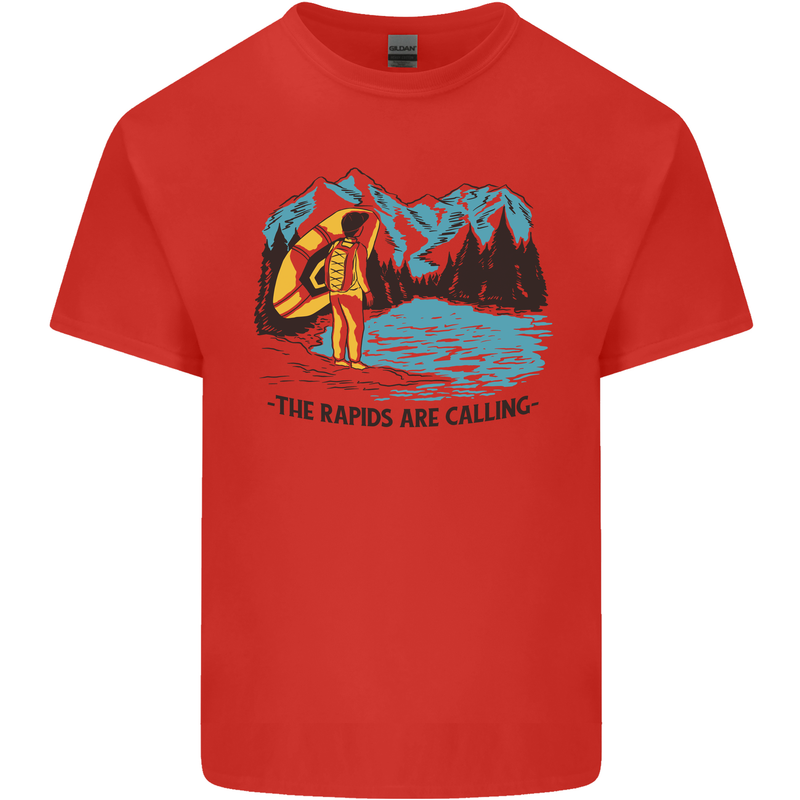 White Water Rafting Whitewater Rapids Calling Kids T-Shirt Childrens Red