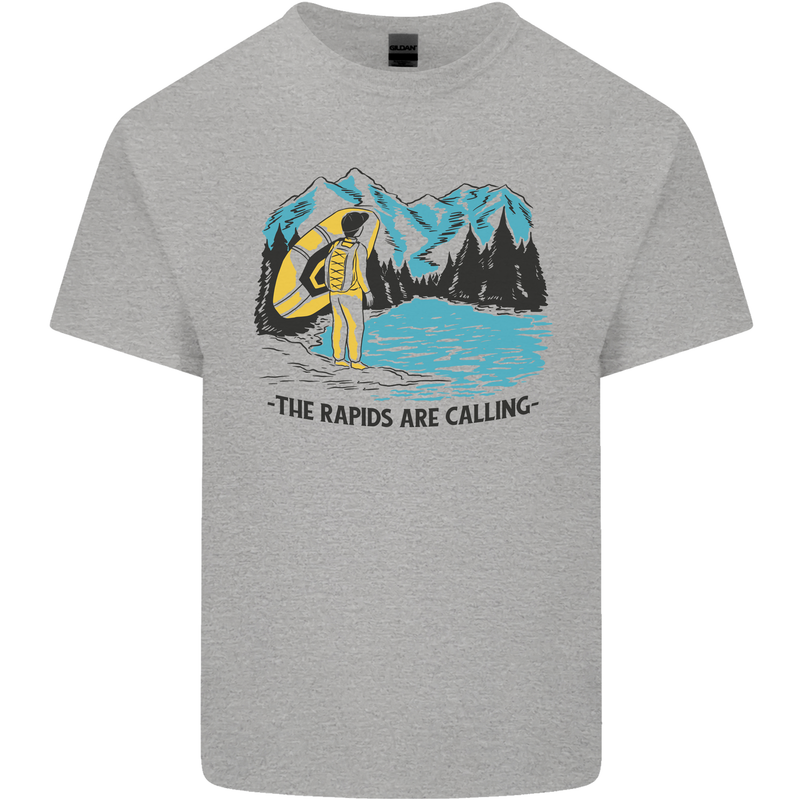 White Water Rafting Whitewater Rapids Calling Kids T-Shirt Childrens Sports Grey