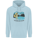 White Water Rafting Whitewater Rapids Calling Mens 80% Cotton Hoodie Light Blue