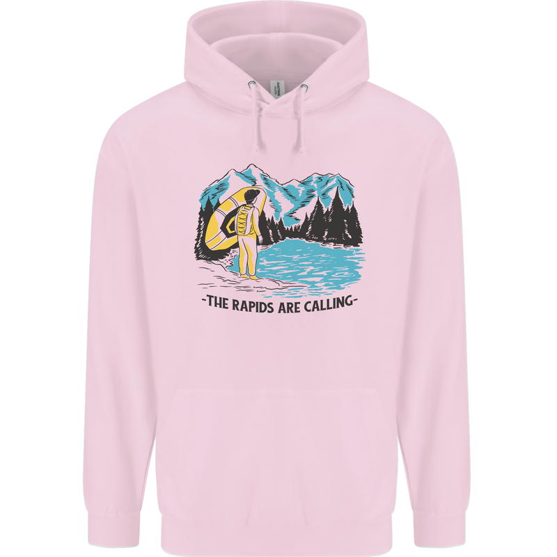 White Water Rafting Whitewater Rapids Calling Mens 80% Cotton Hoodie Light Pink