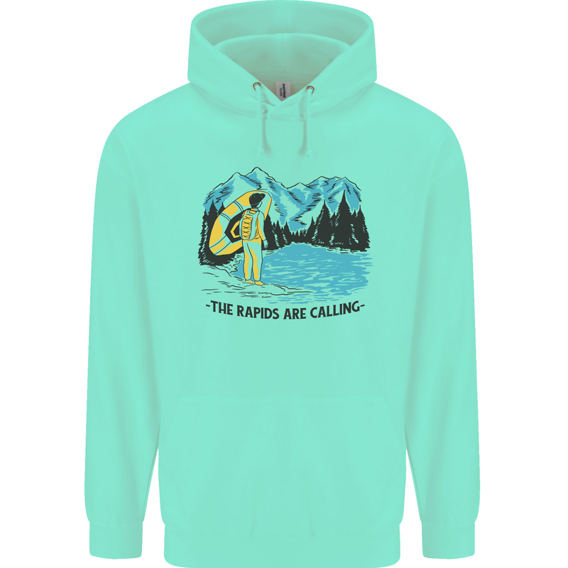 White Water Rafting Whitewater Rapids Calling Mens 80% Cotton Hoodie Peppermint
