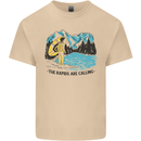 White Water Rafting Whitewater Rapids Calling Mens Cotton T-Shirt Tee Top Sand
