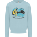 White Water Rafting Whitewater Rapids Calling Mens Sweatshirt Jumper Light Blue
