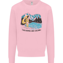 White Water Rafting Whitewater Rapids Calling Mens Sweatshirt Jumper Light Pink