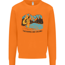 White Water Rafting Whitewater Rapids Calling Mens Sweatshirt Jumper Orange
