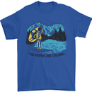 White Water Rafting Whitewater Rapids Calling Mens T-Shirt 100% Cotton Royal Blue