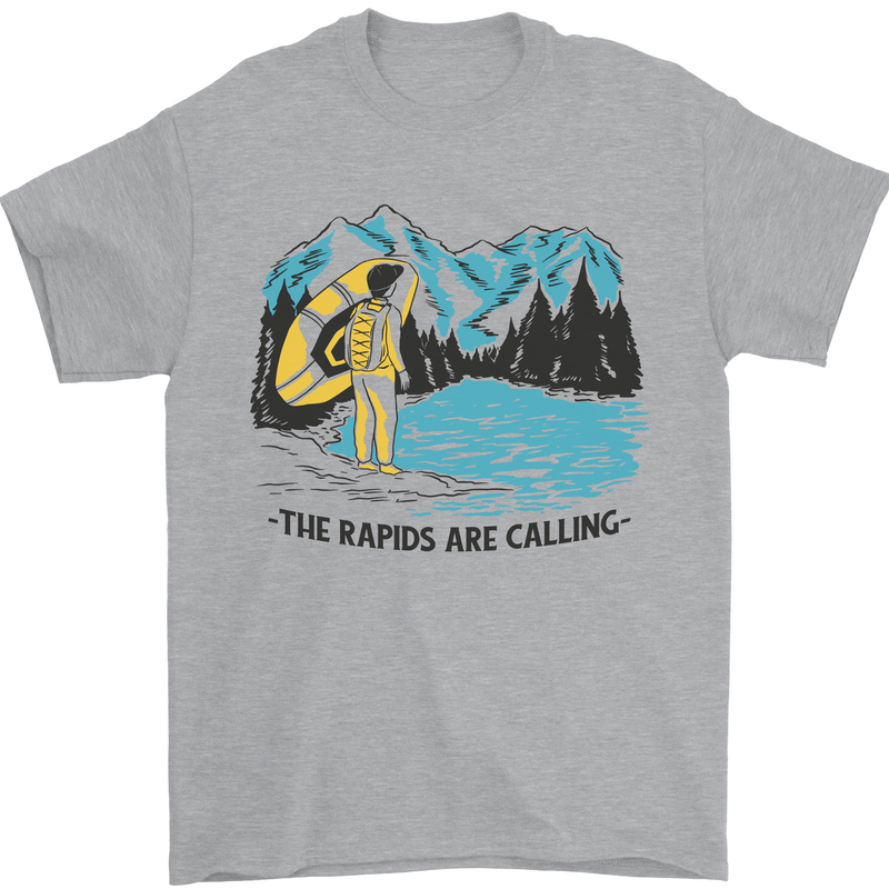 White Water Rafting Whitewater Rapids Calling Mens T-Shirt 100% Cotton Sports Grey