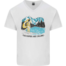 White Water Rafting Whitewater Rapids Calling Mens V-Neck Cotton T-Shirt White