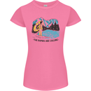 White Water Rafting Whitewater Rapids Calling Womens Petite Cut T-Shirt Azalea