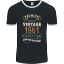 Premium Vintage 62nd Birthday 1961 Mens Ringer T-Shirt FotL Black/White