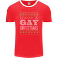 Have a Gay Christmas Funny LGBT Xmas Mens Ringer T-Shirt FotL Red/White