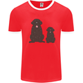 Newfoundland Dog With Puppy Mens Ringer T-Shirt Red/White