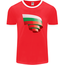 Curled Bulgaria Flag Bulgarian Day Football Mens Ringer T-Shirt FotL Red/White