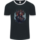 Demon Emperor Evil Skull Mens Ringer T-Shirt FotL Black/White