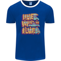 Motorhome Live What You Love RV Caravan Mens Ringer T-Shirt FotL Royal Blue/White