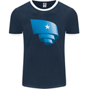 Curled Somalia Flag Somalian Day Football Mens Ringer T-Shirt FotL Navy Blue/White