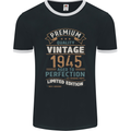 Premium Vintage 78th Birthday 1945 Mens Ringer T-Shirt FotL Black/White