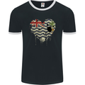 Love Flag British Indian Ocean Territory Mens Ringer T-Shirt FotL Black/White