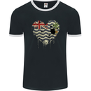 Love Flag British Indian Ocean Territory Mens Ringer T-Shirt FotL Black/White