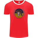 Ukraine Bodybuilding Flag Gym Training Spartan Mens Ringer T-Shirt FotL Red/White