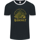 Bushcraft Funny Outdoor Persuits Camping Scouts Mens Ringer T-Shirt FotL Black/White