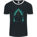 A Green Grim Reaper Mens Ringer T-Shirt FotL Black/White