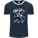 Maverick Skateboarder Skateboard Mens Ringer T-Shirt FotL Navy Blue/White