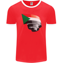 Curled Sudan Flag Sudanese Day Football Mens Ringer T-Shirt FotL Red/White